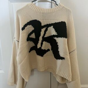 Raf Simons Cream cropped sweater